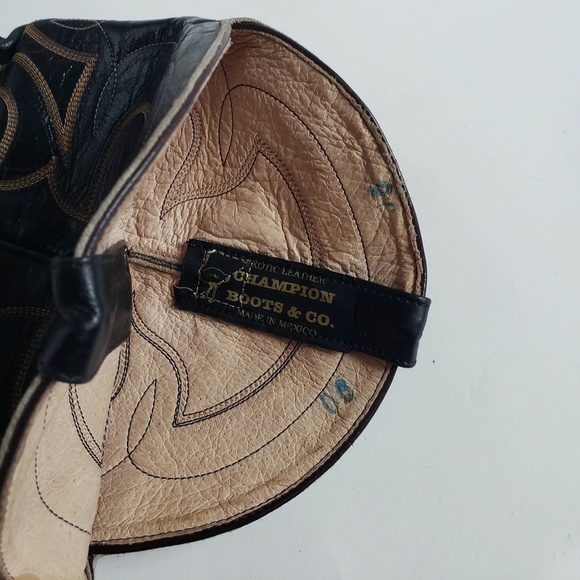 Exotic Leather Dark Brown Cowboy Boots. New - Picture 9 of 12